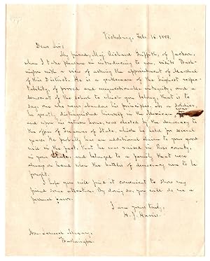 [Letters of recommendation for Richard Griffith relating to his effort to secure appointment as U...