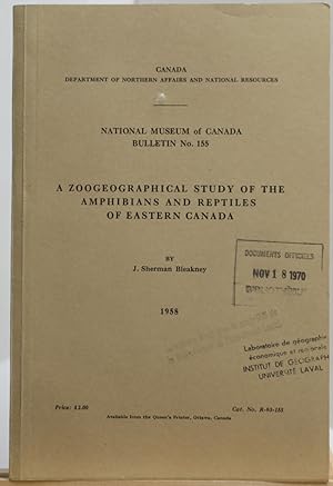 A zoogeographical study of the amphibians and reptiles of Eastern Canada