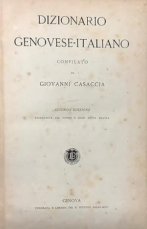 Dizionario Genovese-Italiano.