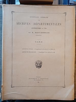 Inventaire sommaire des archives départementales antérieures à 1790 - Gard