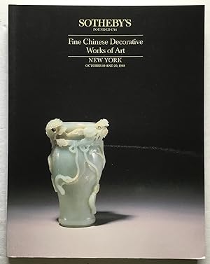 Sotheby's. Fine Chinese Decorative Works of Art. October 19 & 20, 1988. [auction catalog]