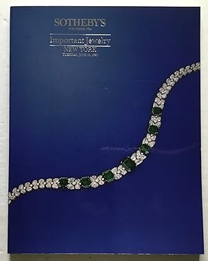 Sotheby's. Important Jewelry. Tuesday, June 12, 1990. [auction catalog]
