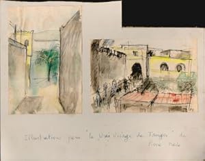 'Illustrations pour "le Vrai Visage de Tanger" de Pierre Malo.' Original watercolors.