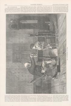 The Clock-Mender at Work. From Supplement, November 8, 1873 issue of Harper's Weekly.