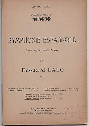 Symphonie espagnole. Op. 21. Pour Violon et Orchestre