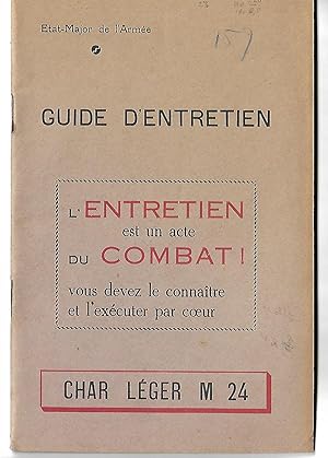 guide entretien CHAR Léger M24 - État-Major de l'Armée - 1950