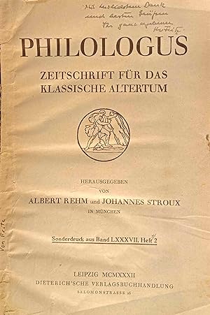 Platon, Theatet und die antike Mathematik. Sonderdruck aus Philologus Zeitschrift für das klassis...