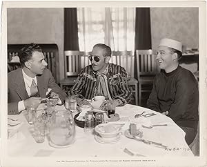 Original photograph of Adolphe Menjou, Bing Crosby, and Wesley Ruggles eating lunch in the Paramo...