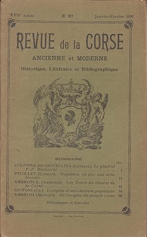 Revue de la Corse ancienne et moderne. n°97 - Janvier-février 1936