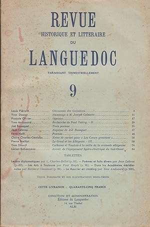 Revue historique et littéraire du Languedoc. n°9 - mars 1946.