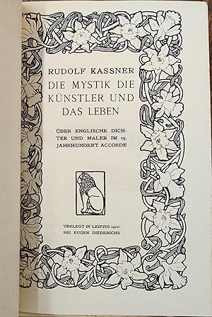 Die Mystik, die Künstler und das Leben. Über englische Dichter und Maler im 19. Jahrhundert. Acco...