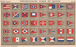 Distinguishing Flags of Yachts - Varuna - Senorita - Tamesis - Lapin - Apache - Iris - Lady Isobe...