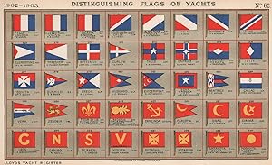 Distinguishing Flags of Yachts - Olivette Condor - Iselle Viking - Kriemhilde Turquoise - Fiducit...