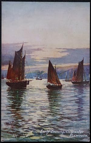 Plymouth Cattewater G H Jenkins Artist Postcard