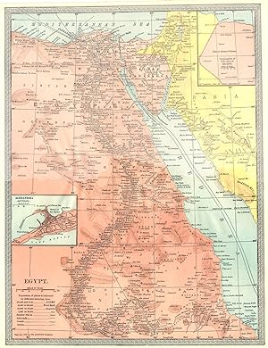 Egypt; Inset Maps of Alexandria and Vicinity; Continuation of N. W. part of Egypt