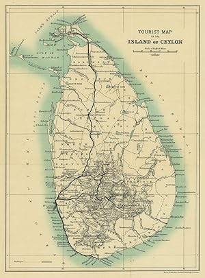 Tourist map of the island of Ceylon