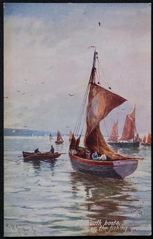 Plymouth Boats Postcard Artist Painting G H Jenkins