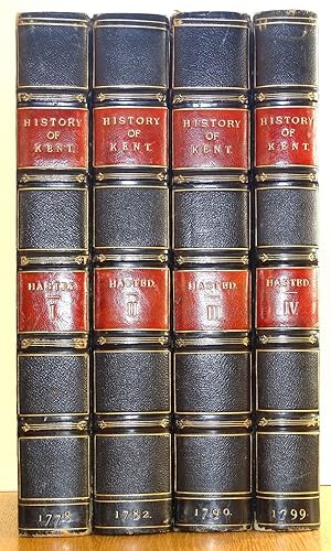 HISTORY of KENT, Edward Hasted 1st Edition 4 vols antique book 1778-99