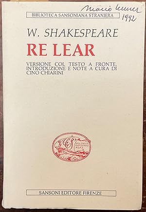 Re Lear. Versione col testo a fronte