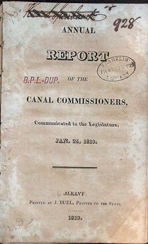 Annual Report of the Canal Commissioners . Jan. 25, 1819