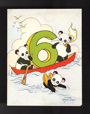 Pipe Smoking Pandas 6th Birthday Vintage Greetings Card