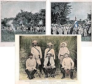 Newspaper Page Showing Three Colorized Photos of the Cuban War of Independence (1895-1898)