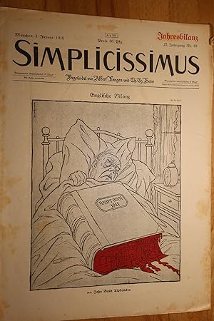 Simplicissimus, 22. Jg., Nr. 40, 1. Januar 1918. Jahresbilanz. Begründet von Albert Langen und Th...