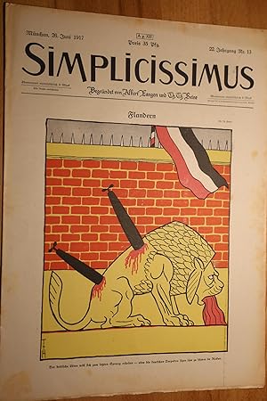 Simplicissimus, 22. Jg., Nr. 13, 26. Juni 1917. Begründet von Albert Langen und Th. Th. Heine.