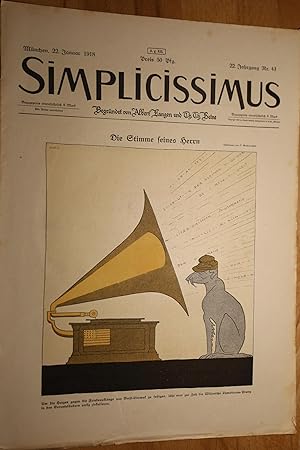 Simplicissimus, 22. Jg., Nr. 43, 22. Januar 1918. Begründet von Albert Langen und Th. Th. Heine.