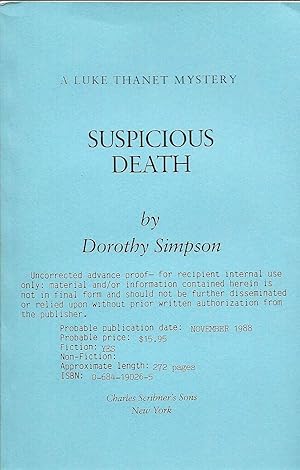 SUSPICIOUS DEATH ~ A Luke Thanet Mystery