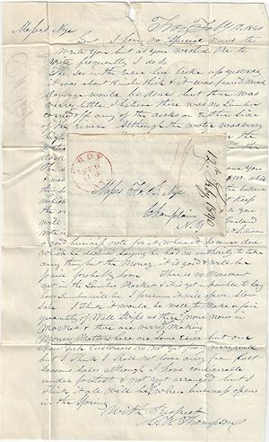 1840 - Letter between business associates reporting that the ice on the Hudson River in Troy, New...