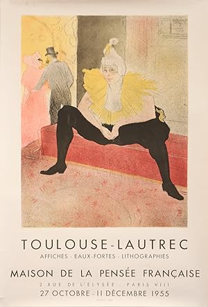 1955 French Exhibition Poster - Toulouse Lautrec, Maison de la Pensée Française
