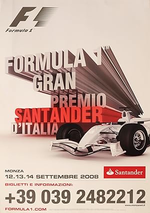 2008 Italian Formula 1 Poster , Gran Premio Santander d'Italia