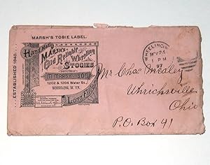 Marsh Wheeling Stogies / Tobies 1897 Advertising Envelope Wheeling West Virginia