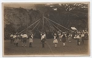 Maypole Dancers Children Vintage Postcard
