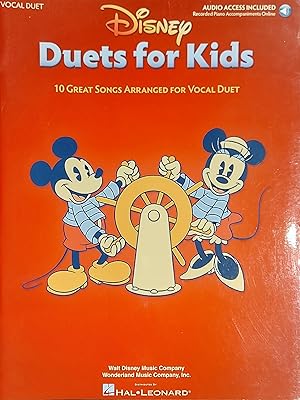 Disney Duets For Kids: 10 Great Songs Arranged For Vocal Duet Book/Audio