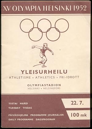 XV Olympia Helsinki 1952 [Jeux Olympiques Helsinki 1952]. Athlétisme. Olympiastadion Helsinki. Pr...