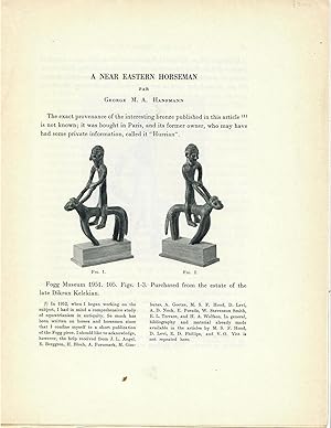 Offprints of two scholarly articles on ancient Syrian equestrian bronzes: "A Near Eastern Horsema...