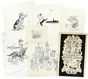 Original pen-and-ink drawings for 'The Open Door' magazine. [40 pieces.]