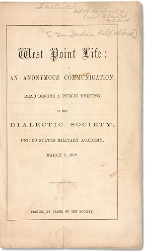 [Association Copy] West Point Life: An Anonymous Communication, Read Before a Public Meeting of t...