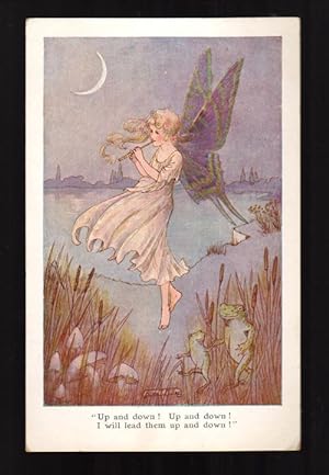 Up and Down Fairy Leading Frogs Postcard
