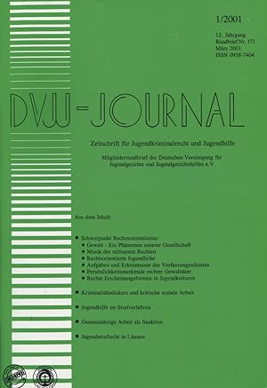 DVJJ-Journal : Zeitschrift für Jugendkriminalrecht und Jugendhilfe. 12. Jahrgang 1/2001. Rundbrie...