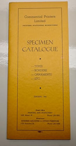 Specimen catalogue, types, borders, ornaments, etc.