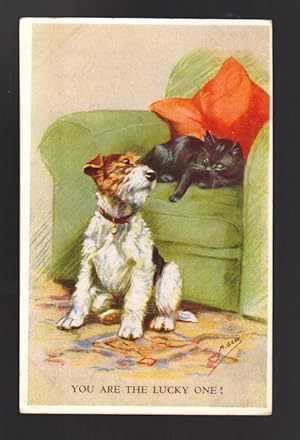 You are the Lucky One-Terrier Dog & Cat Postcard