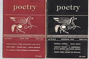 Poetry (Journal), 1948 - 5 issues: Vol. 72, No. 3, June; Vol. 72, No.6, Sept.; Vol. 73, No. 1, Oc...