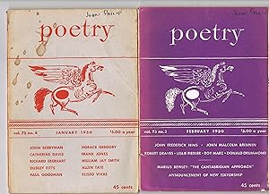Poetry (Journal), 1950, 5 issues: Vol. 75, No. 4, Jan; Vol. 75, No. 5, Feb; Vol. 75, No. 6, March...