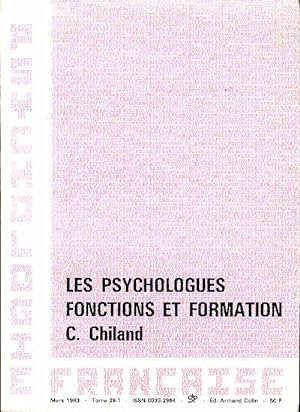 Psychologie fran aise n 28-1 : Les psychologues, fonctions et formation - Collectif