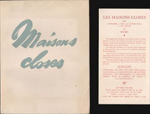 Four prospectuses for 'Maisons Closes: L'Histoire, L'Art, La Literature, Les Moeurs .'