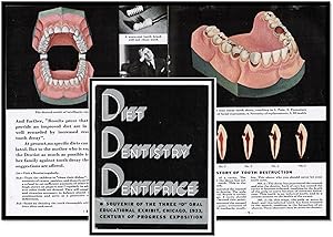 Diet Dentistry Dentifrice Souvenir of the Three "D" Oral Education Exhibit, Chicago World's Fair,...