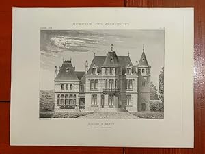 Belle Gravure De Maison à Nancy M Cuny Architecte Moniteur Des Architectes 1878 Pl 13